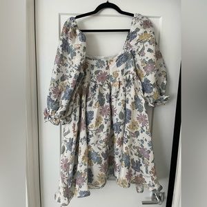 Shop Red Dress Something’s Getting Started Floral Babydoll Dress sz Medium